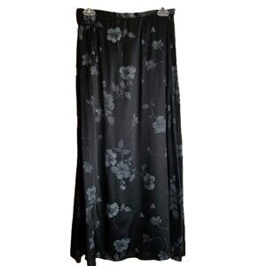 TR Bentley Vintage Black Floral Maxi Skirt Sz 10 Whimsigoth Fairy Goth Romantic